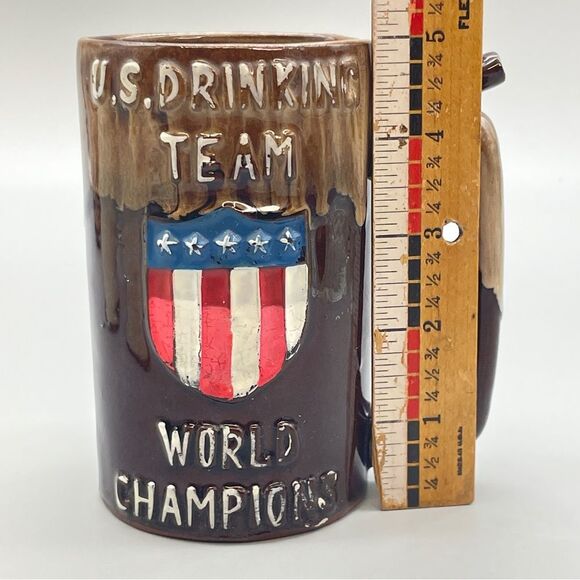 Vintage Ceramic Beer Stein Mug Whistle US Drinking Team World Champions - Picture 9 of 9
